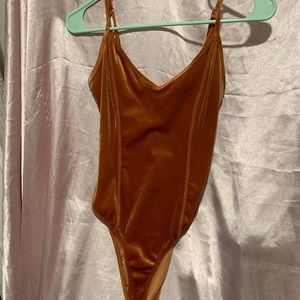 Orange velvet bodysuit